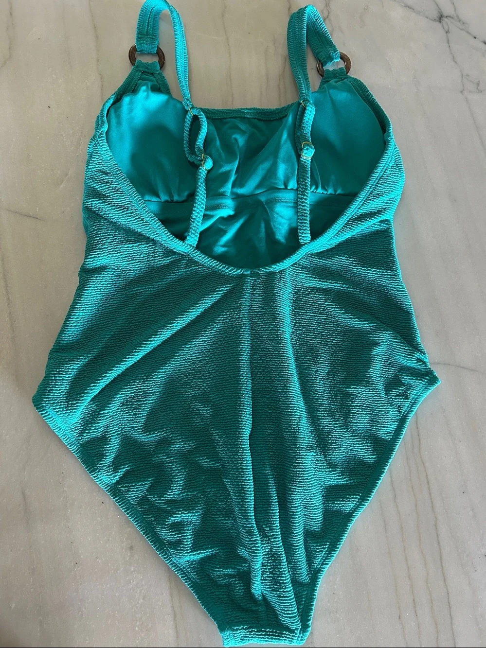 Shade & Shore Teal Padded Hi Leg Swimsuit
